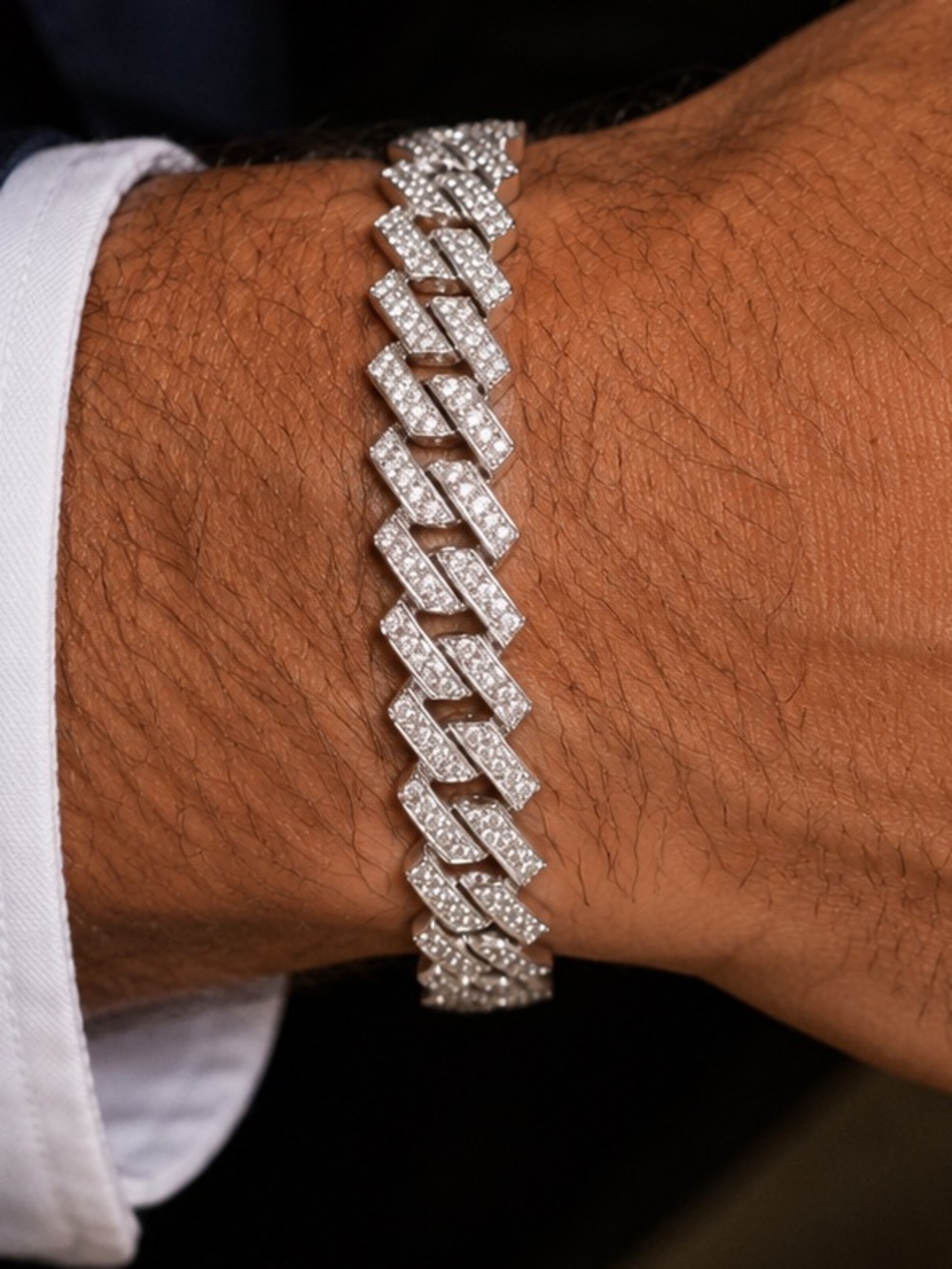Invicta Iced Out Men’s Link Bracelet - Sparkling Crystals Men’s Bracelet 80863